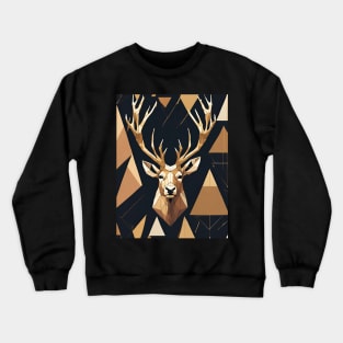 Geometric Stag: A Modern and Abstract Art Piece Crewneck Sweatshirt